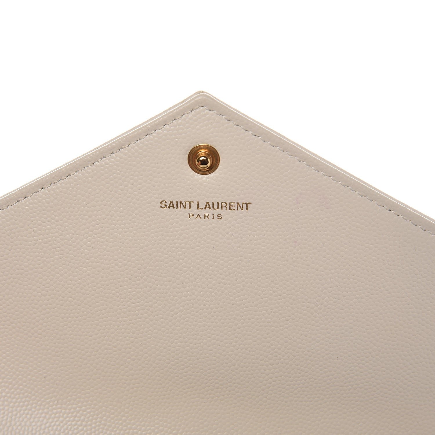 Saint Laurent Grain De Poudre Matelasse Chevron Monogram Chain Wallet Porcellana 6 of 8