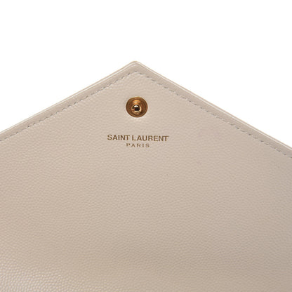 Saint Laurent Grain De Poudre Matelasse Chevron Monogram Chain Wallet Porcellana 6 of 8