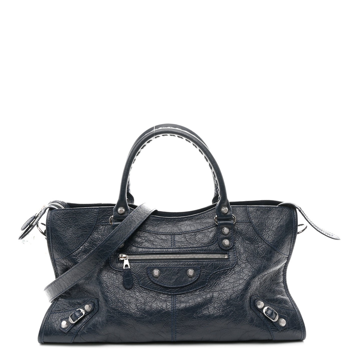 Agneau Giant 21 Silver Hardware Work Bleu Obscur