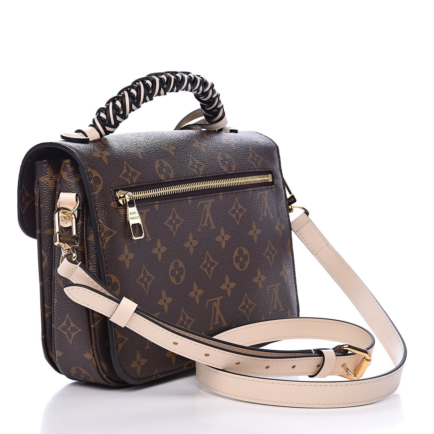 Louis Vuitton Monogram Braided Pochette Metis Creme Beige 3 of 9