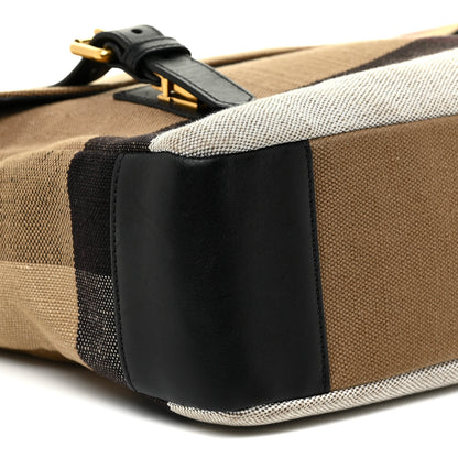 Burberry Canvas Mega Check Large Baildon Messenger Bag Black 5 of 21