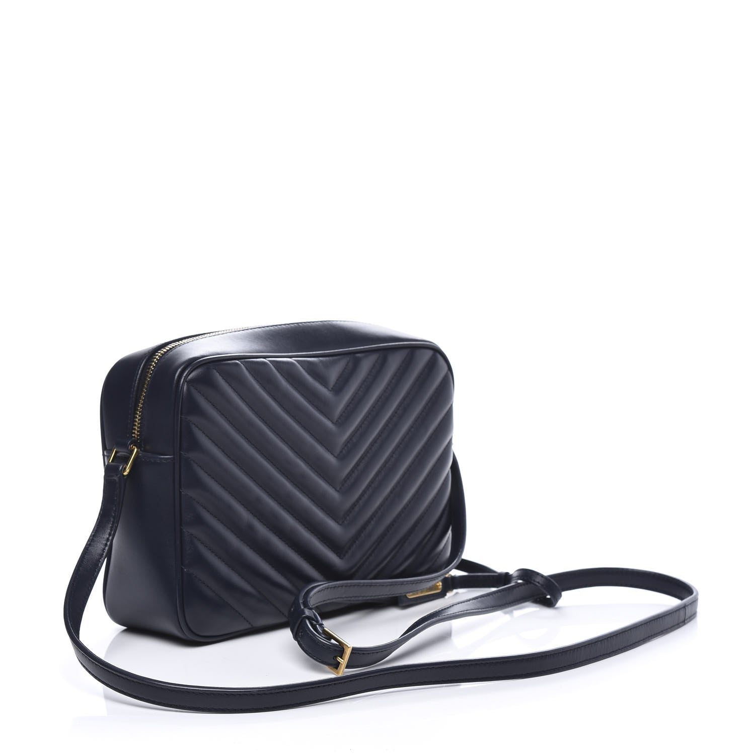 Saint Laurent Calfskin Matelasse Monogram Lou Camera Bag Navy 2 of 9