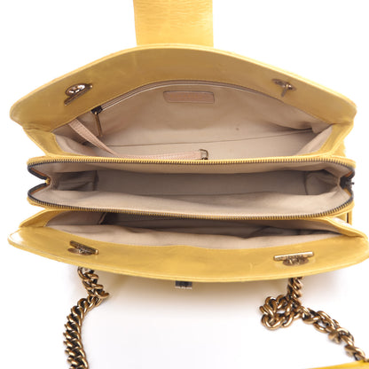 Chanel Glazed Calfskin Quilted Mademoiselle Bowling Tote Yellow 5 of 22