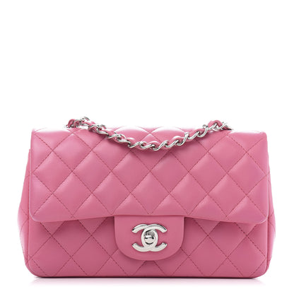 Chanel Lambskin Quilted Mini Rectangular Flap Dark Pink 1 of 12