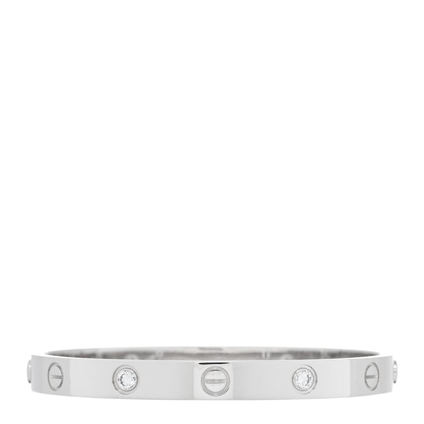 18K White Gold 4 Diamond LOVE Bracelet 16