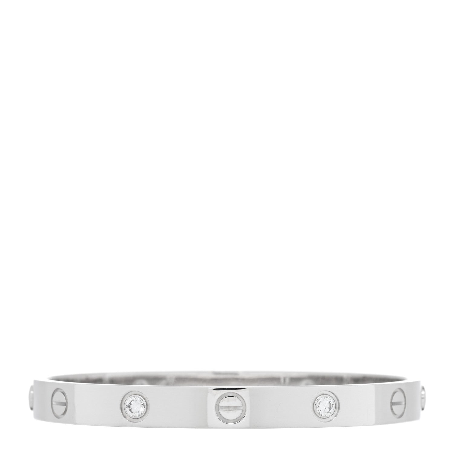 Cartier 18K White Gold 4 Diamond LOVE Bracelet 16 1 of 4