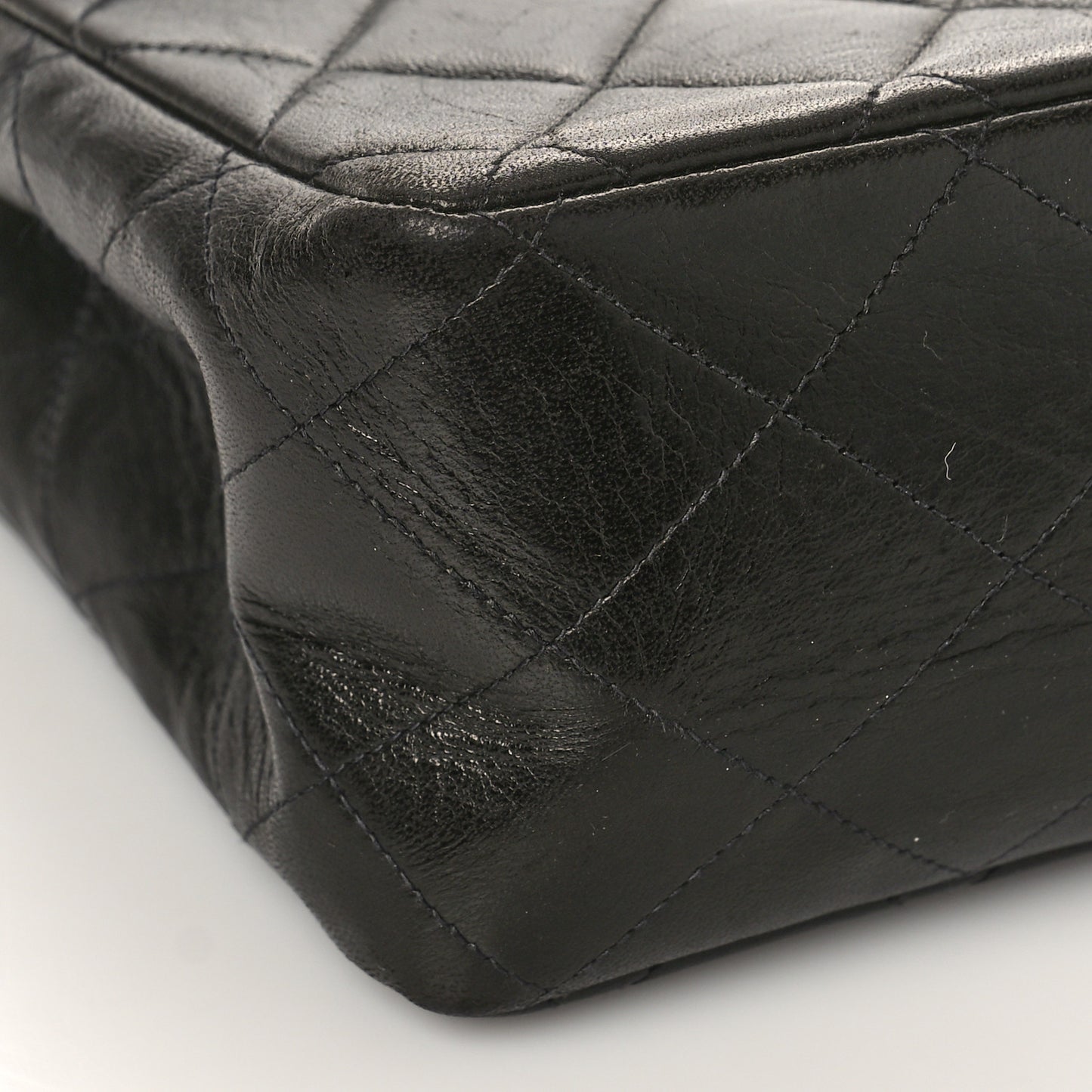 Lambskin Quilted XL Jumbo Single Flap Black