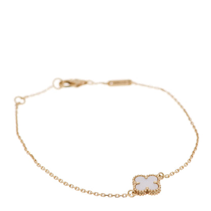 Van Cleef & Arpels 18K Yellow Gold Mother of Pearl Sweet Alhambra Bracelet 1 of 6