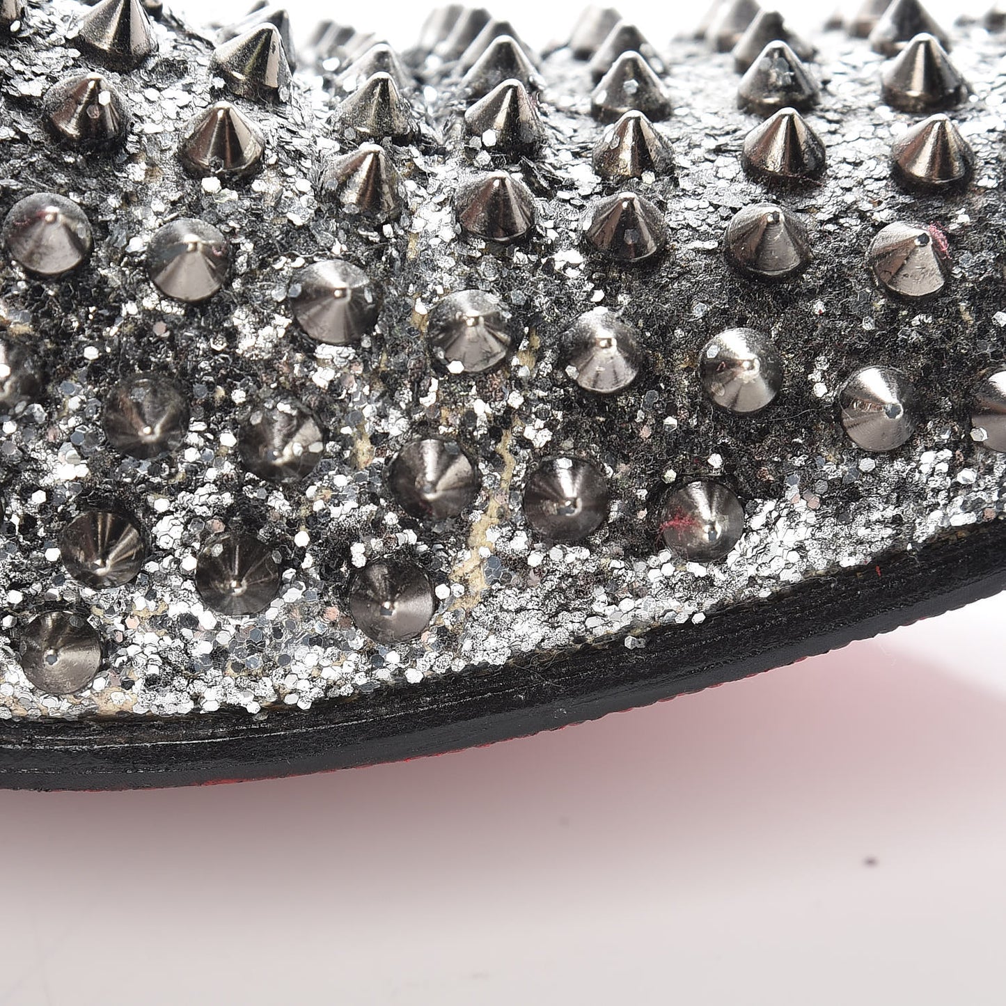Glitter Mens Rollerboy Spikes Flat Loafers 43 Silver