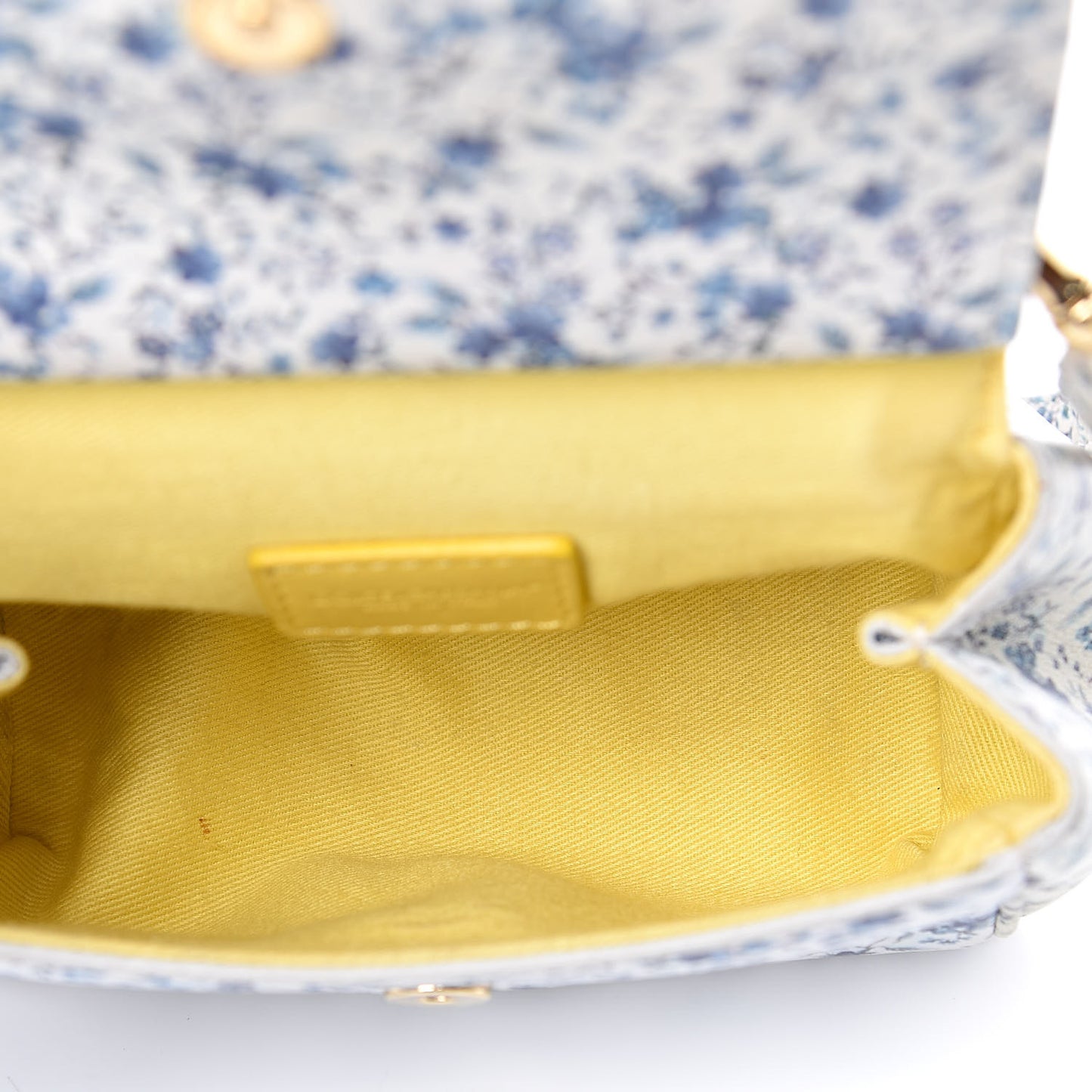 Dauphine Floral Print Micro Miss Sicily Satchel Blue White