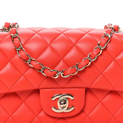 Chanel Lambskin Quilted Mini Rectangular Flap Red 8 of 10
