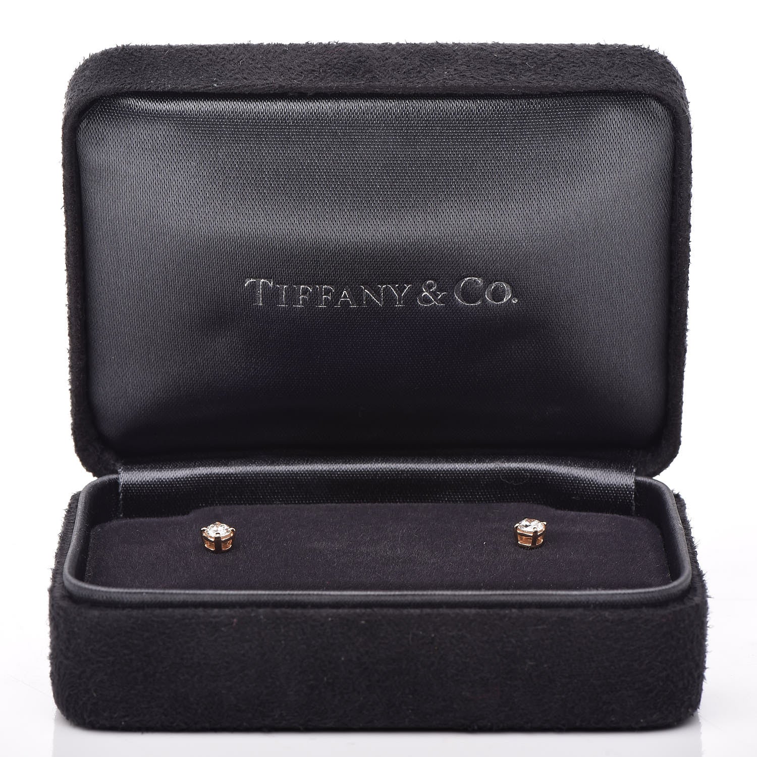 Tiffany 18K Rose Gold Diamond .22ctw Solitaire Earrings 5 of 5
