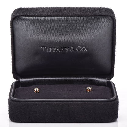 Tiffany 18K Rose Gold Diamond .22ctw Solitaire Earrings 5 of 5