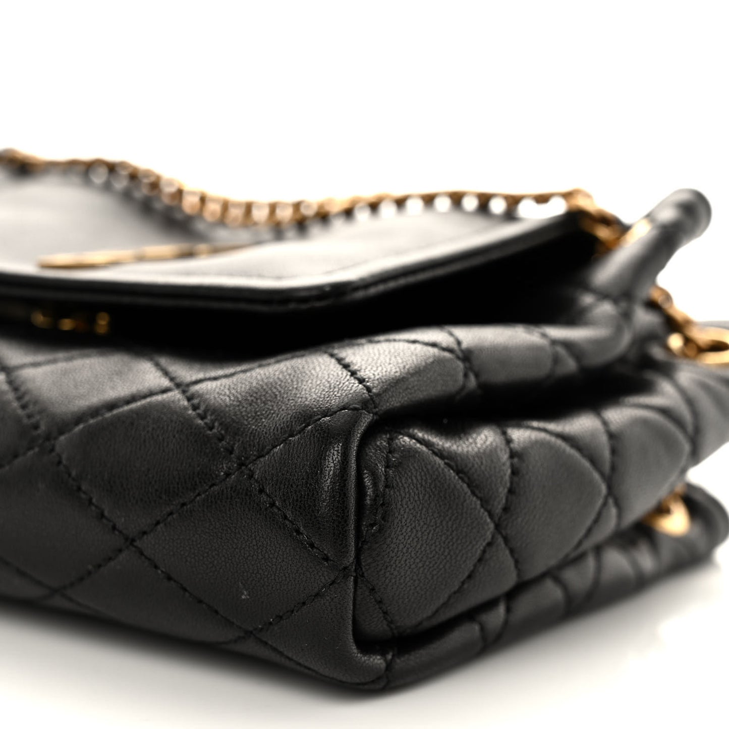 Lambskin Quilted Monogram Mini Nolita Black