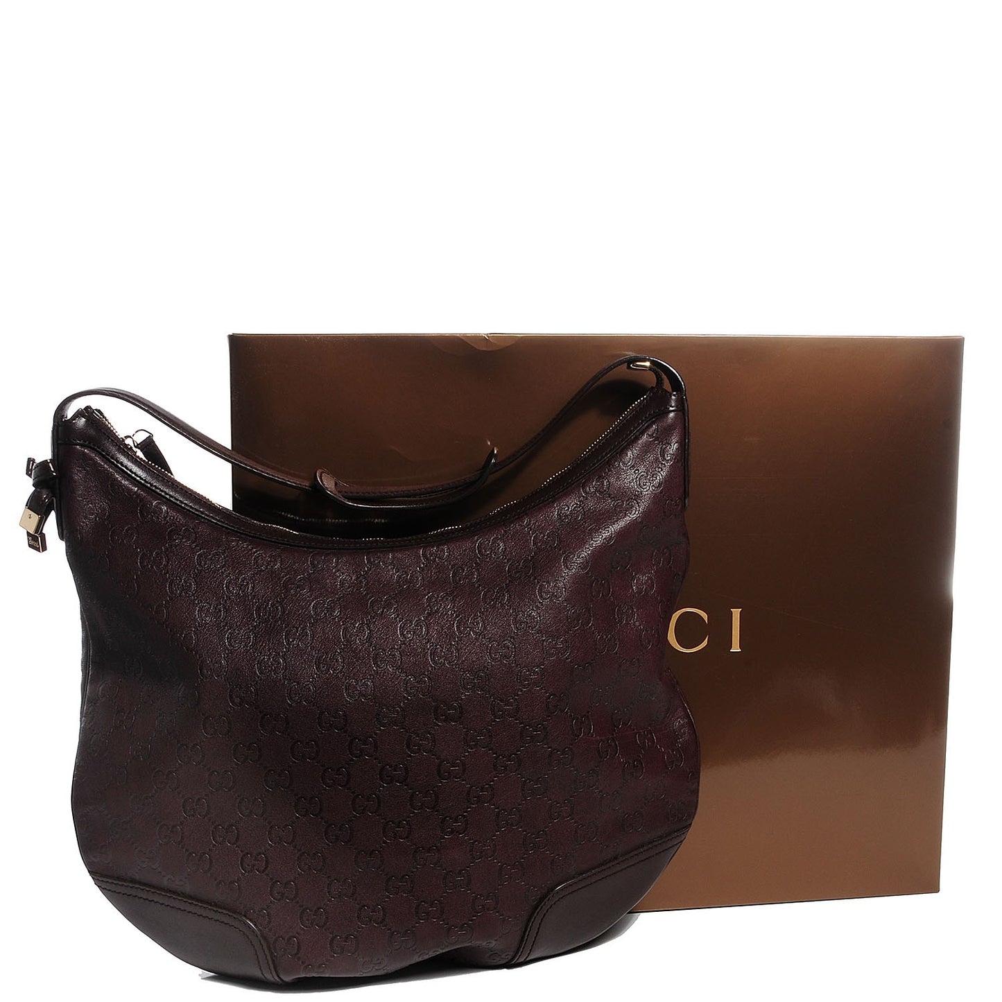 Guccissima Large Princy Hobo Dark Brown
