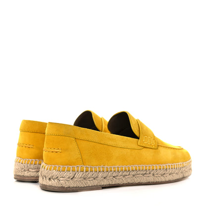 Hermes Suede Goatskin Womens Trip Espadrilles 38 Jaune Citron 4 of 9