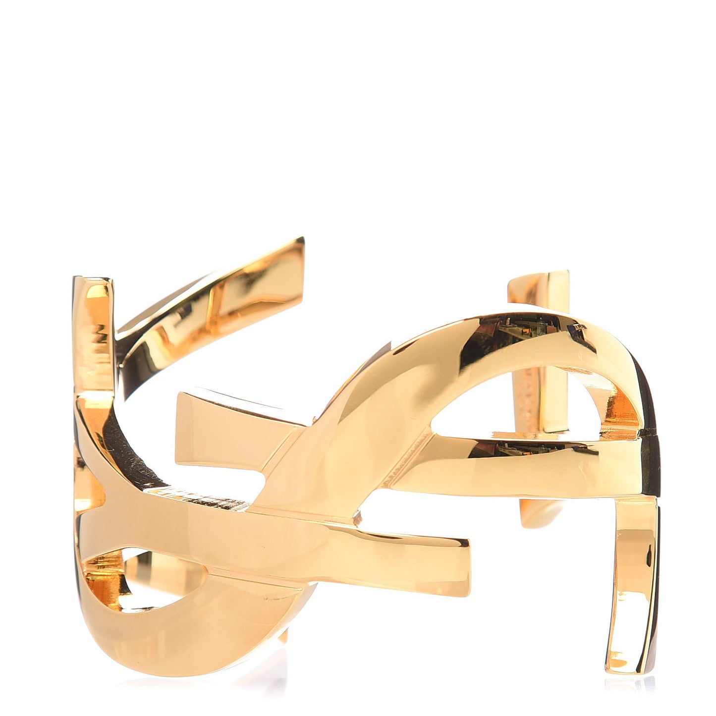 Brass Monogram Medium Cuff Bracelet Gold