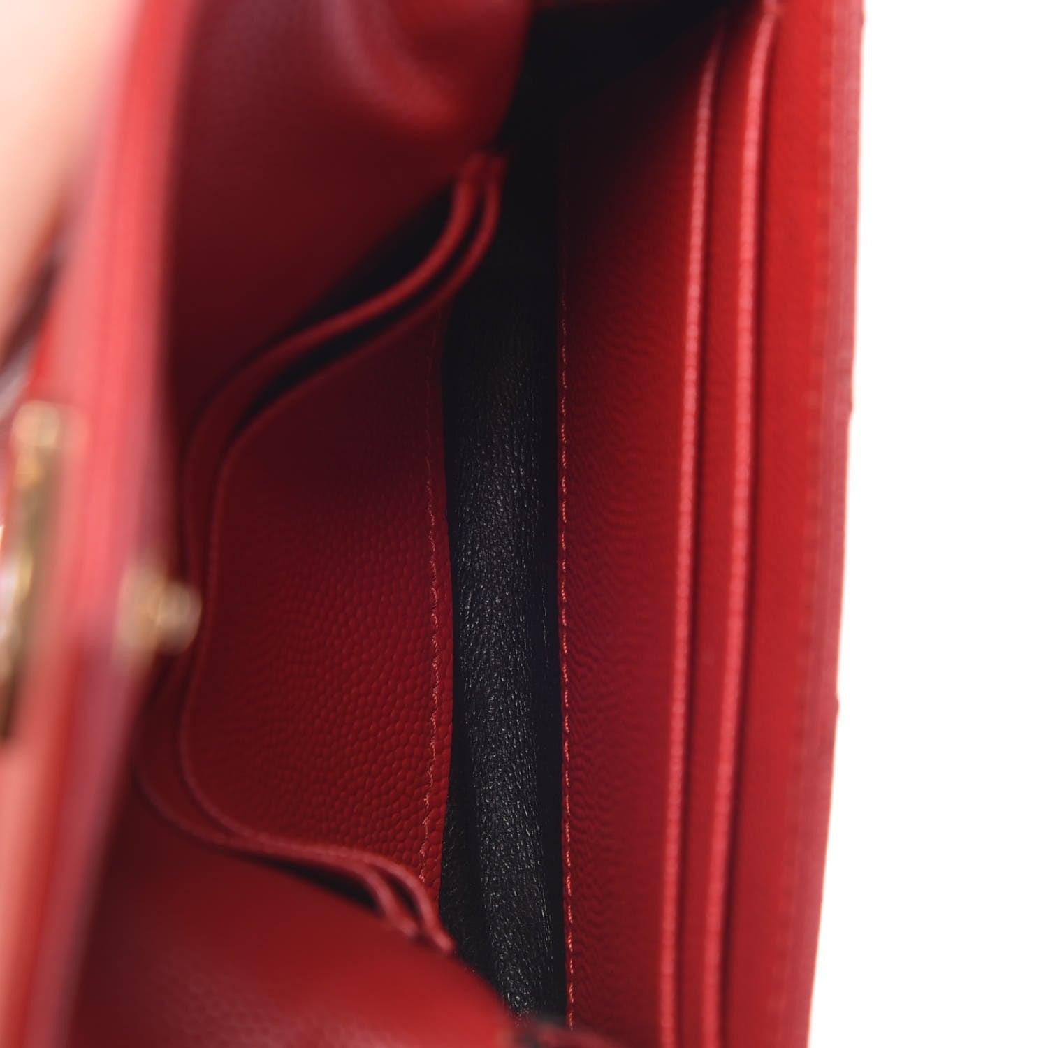 Saint Laurent Grain De Poudre Matelasse Chevron Small Monogram Envelope Wallet New Red 5 of 7