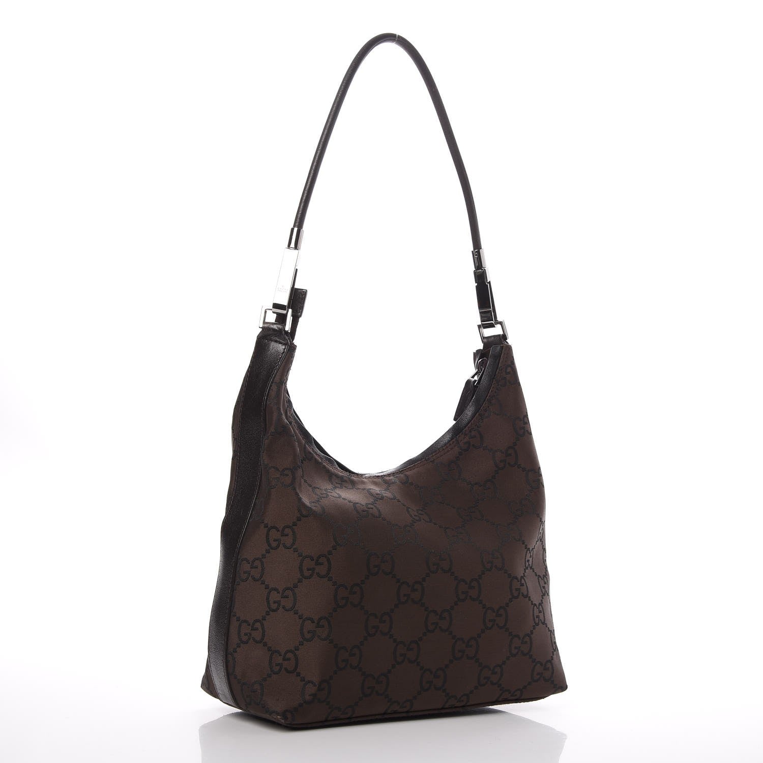 Gucci Nylon Monogram Small Hobo Brown 3 of 12