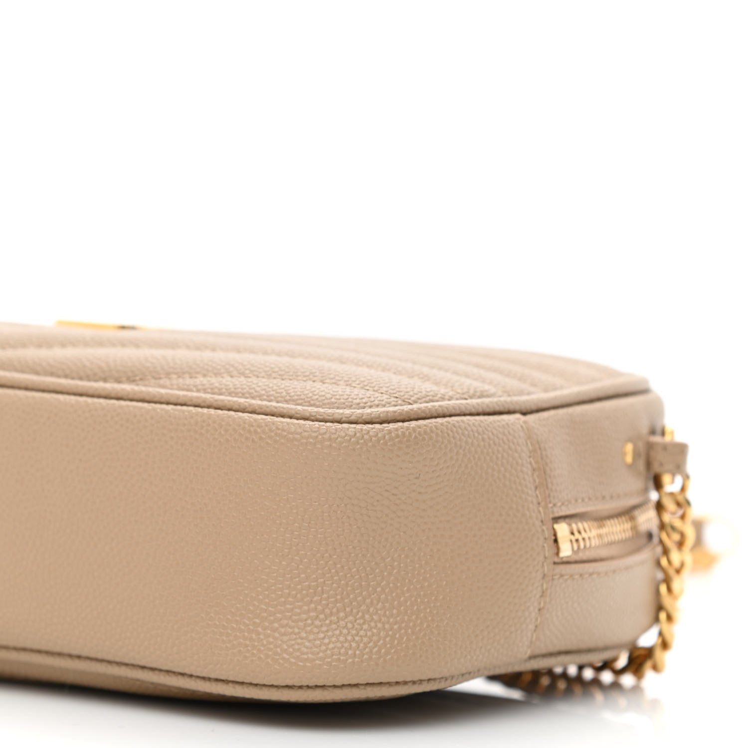 Saint Laurent Grain De Poudre Matelasse Monogram Mini Lou Camera Bag Dark Latte 10 of 10