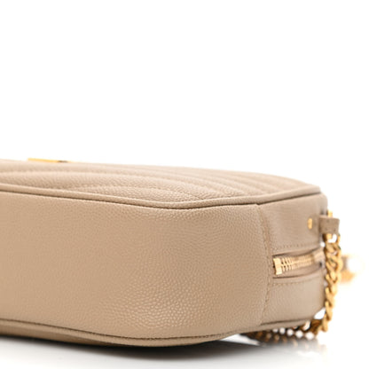 Saint Laurent Grain De Poudre Matelasse Monogram Mini Lou Camera Bag Dark Latte 10 of 10