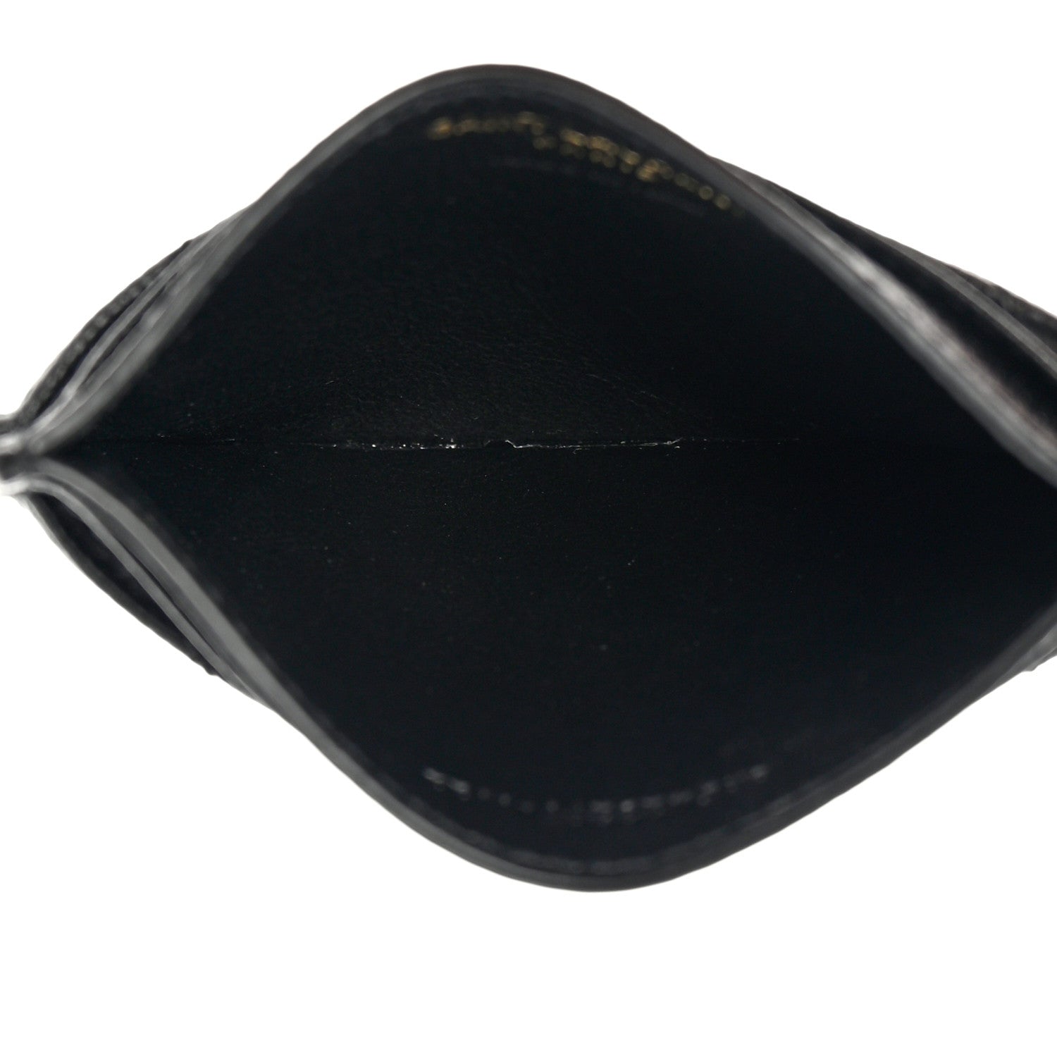 Saint Laurent Grain De Poudre Matelasse Chevron Monogram Credit Card Case Black 5 of 10