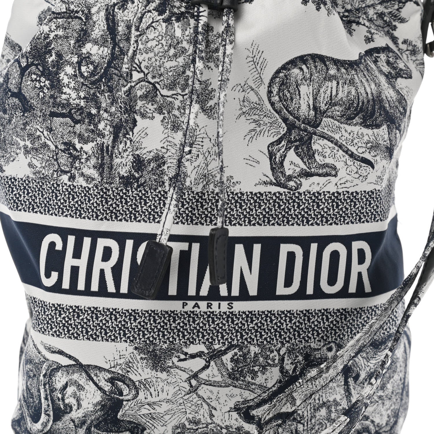 Christian Dior Technical Fabric Embroidered Toile De Jouy Sauvage DiorTravel Pouch Blue 8 of 11