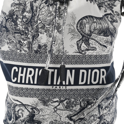 Christian Dior Technical Fabric Embroidered Toile De Jouy Sauvage DiorTravel Pouch Blue 8 of 11