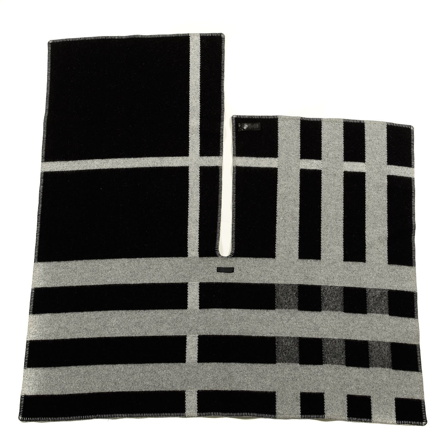 Burberry Wool Cashmere Mega Check Cape Scarf Scarf Grey 1 of 4