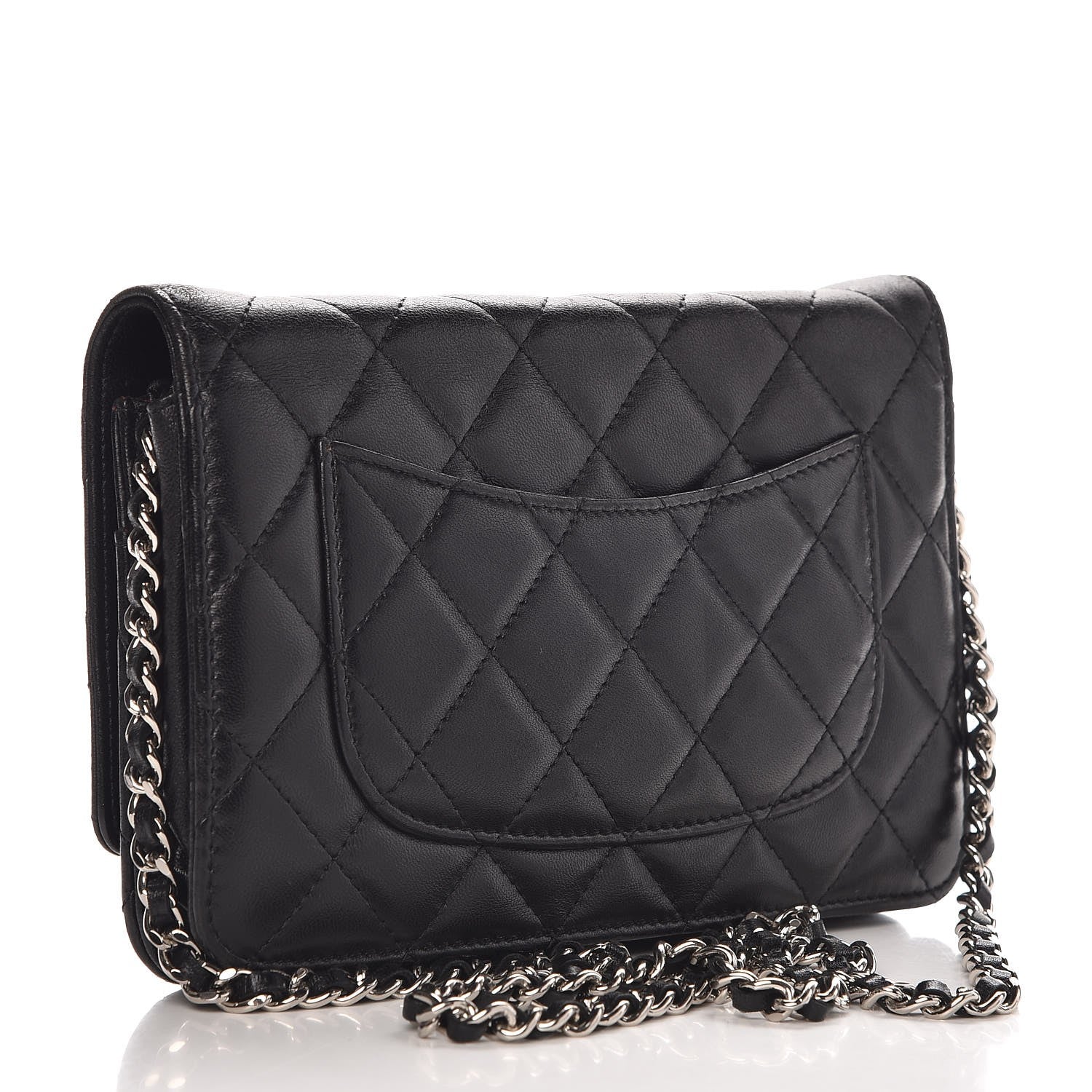 Chanel Lambskin Quilted Wallet On Chain WOC Black 3 of 9