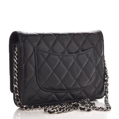 Chanel Lambskin Quilted Wallet On Chain WOC Black 3 of 9