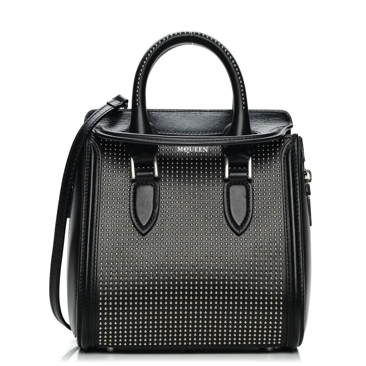 Calfskin Studded Mini Heroine Shoulder Bag Black