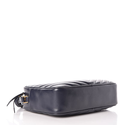 Saint Laurent Calfskin Matelasse Monogram Lou Camera Bag Navy 4 of 9