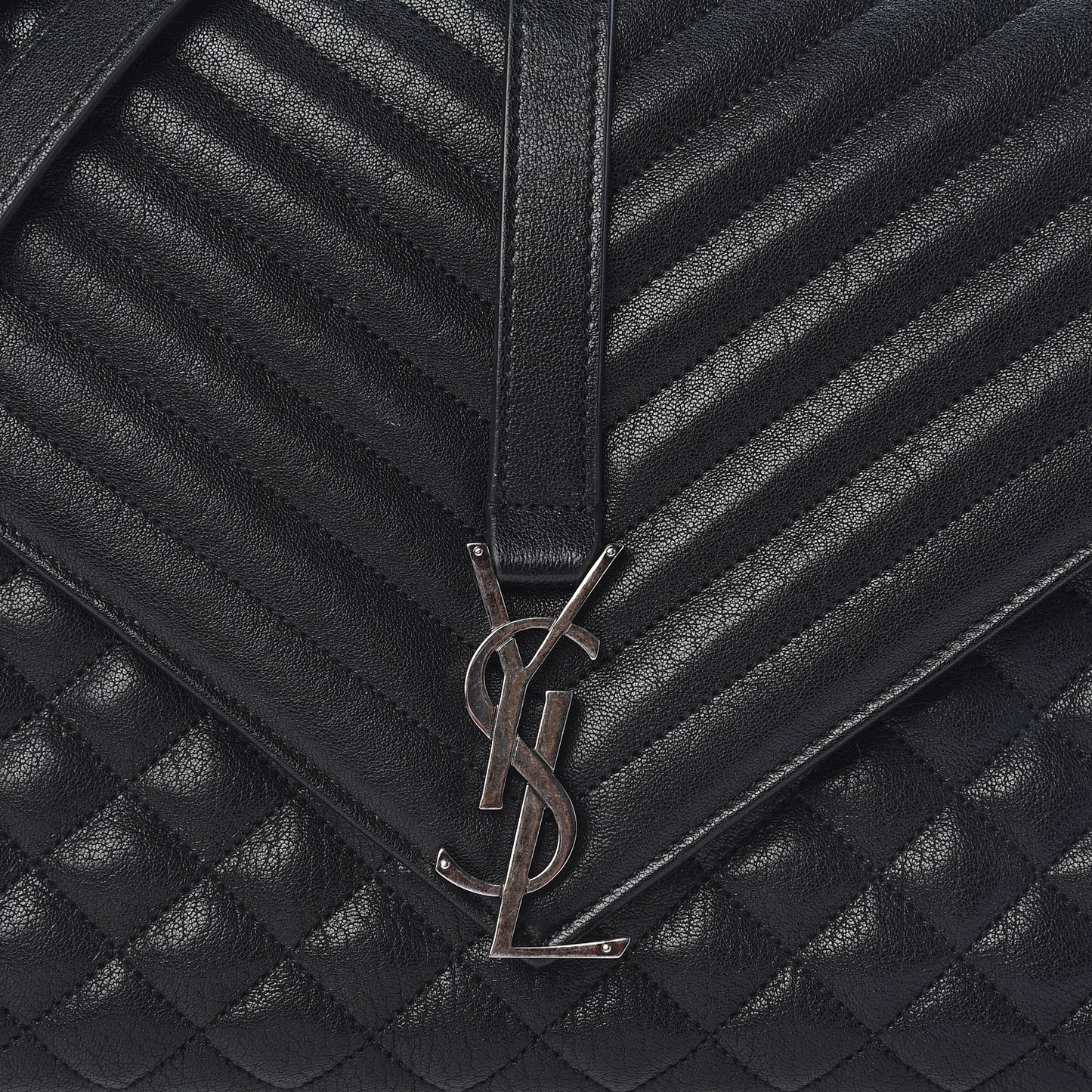 Calfskin Mixed Matelasse Triquilt Large Monogram Satchel Black