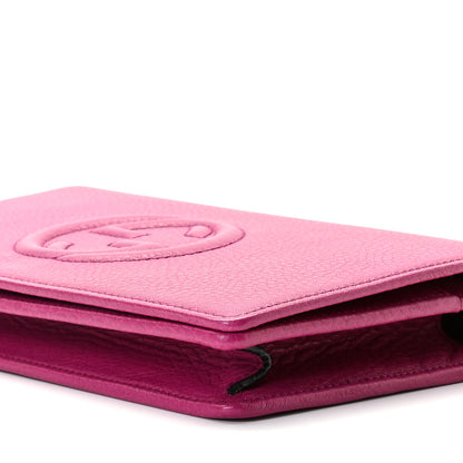 Gucci Pebbled Calfskin Soho Wallet on Chain Bright Bougainvillea 4 of 6
