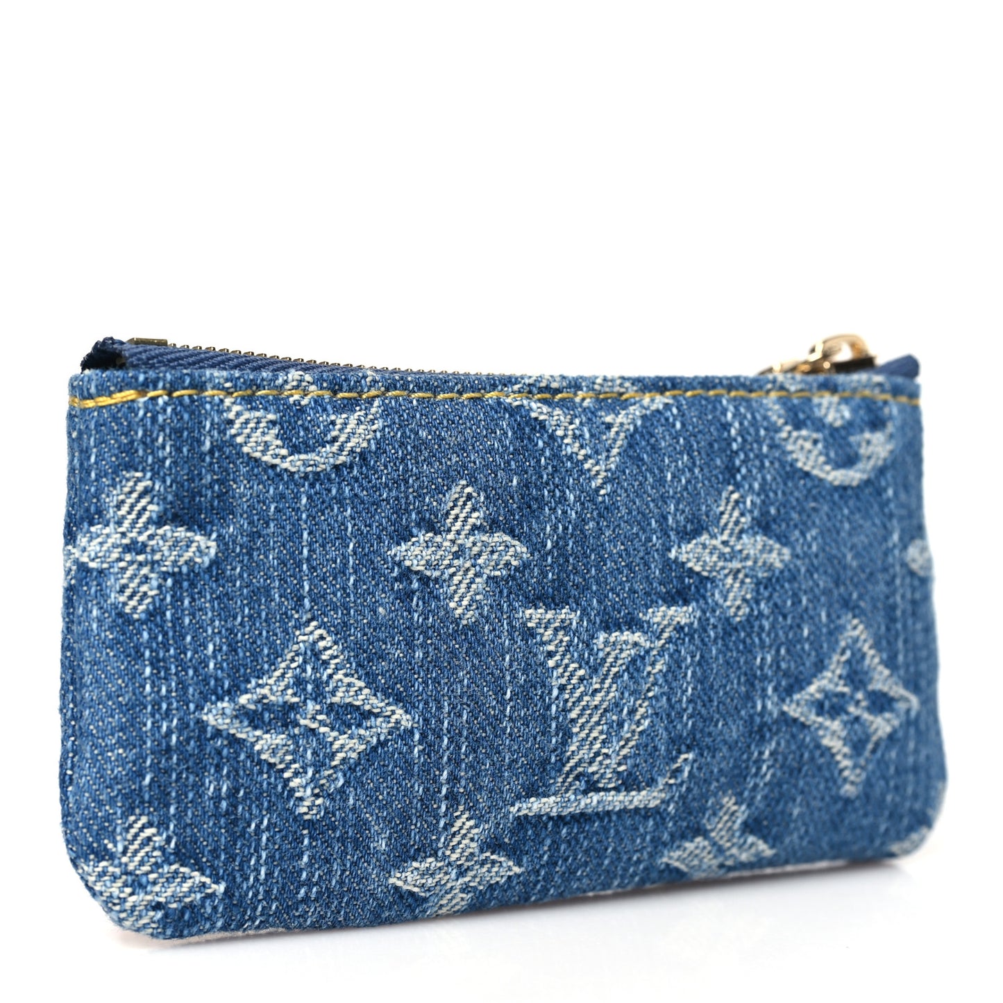 LV X TM Monogram Denim Cerises Key Pouch Blue