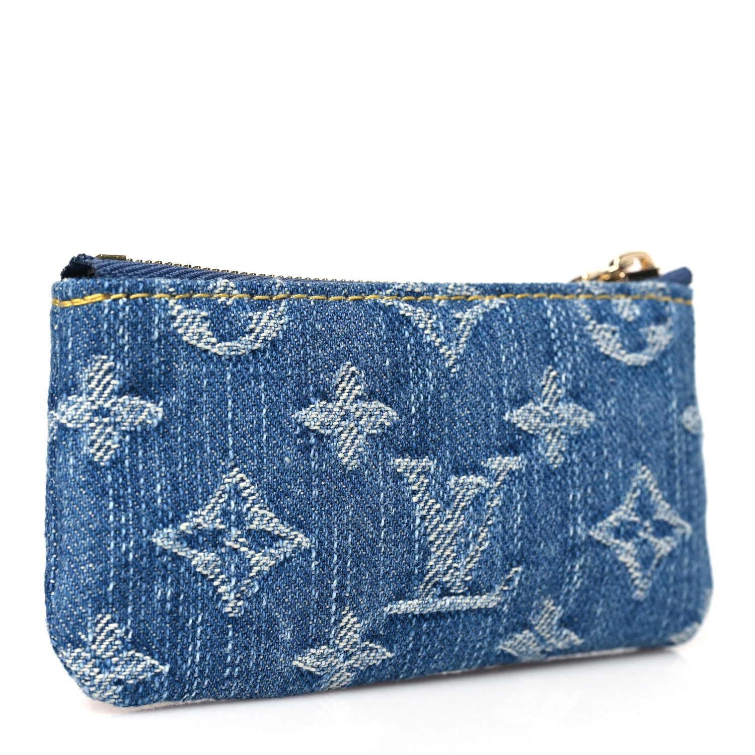 Louis Vuitton LV X TM Monogram Denim Cerises Key Pouch Blue 3 of 7