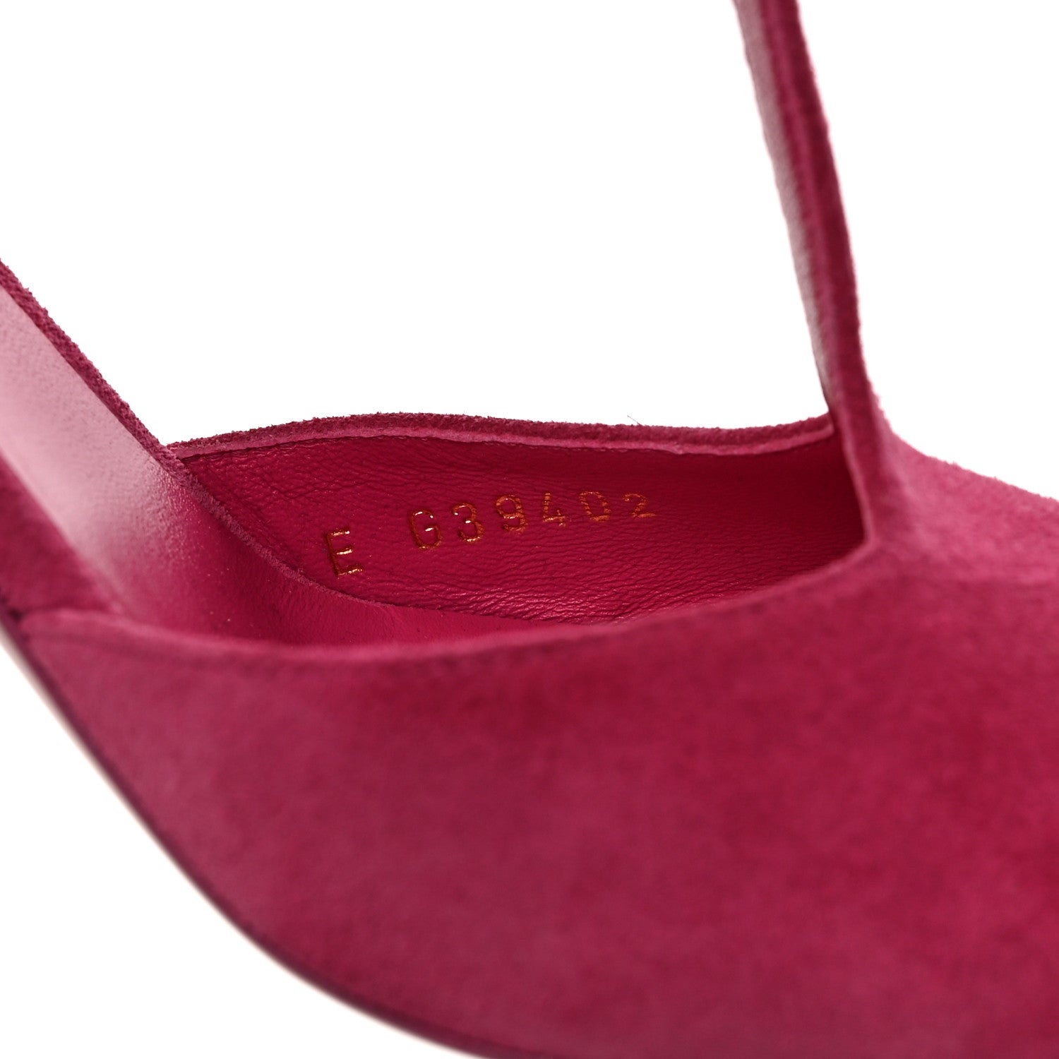 Chanel Suede Lambskin Cap Toe Crystal Slingback Pumps 37 Fuchsia Black 8 of 8