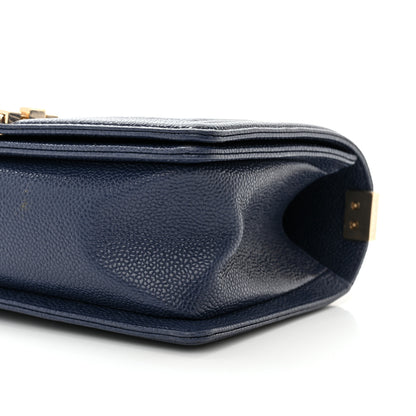 Chanel Caviar Quilted Medium Boy Flap Navy 10 of 10