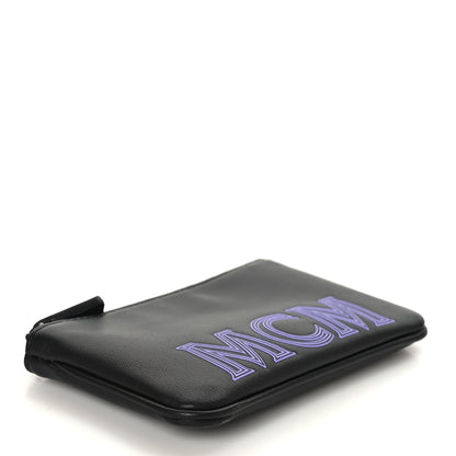 MCM Nappa Logo Embossed Mini Zip Pouch Black 4 of 6
