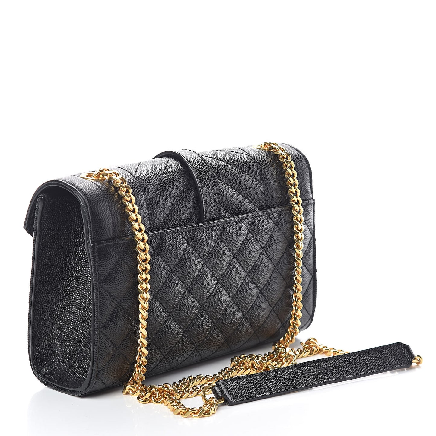 Grain De Poudre Textured Mixed Matelasse Triquilt Small Monogram Satchel Black