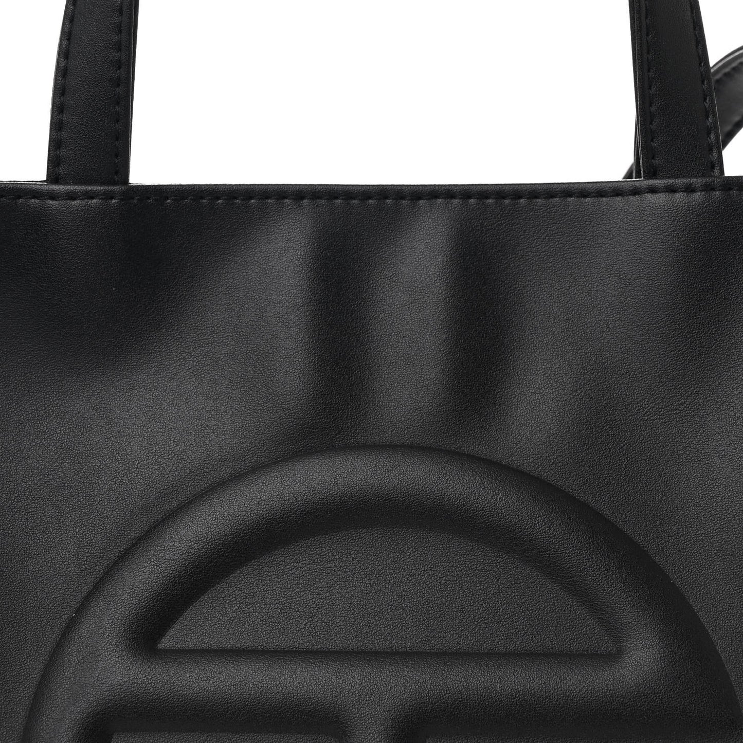 Vegan Leather Medium Shopping Bag Black