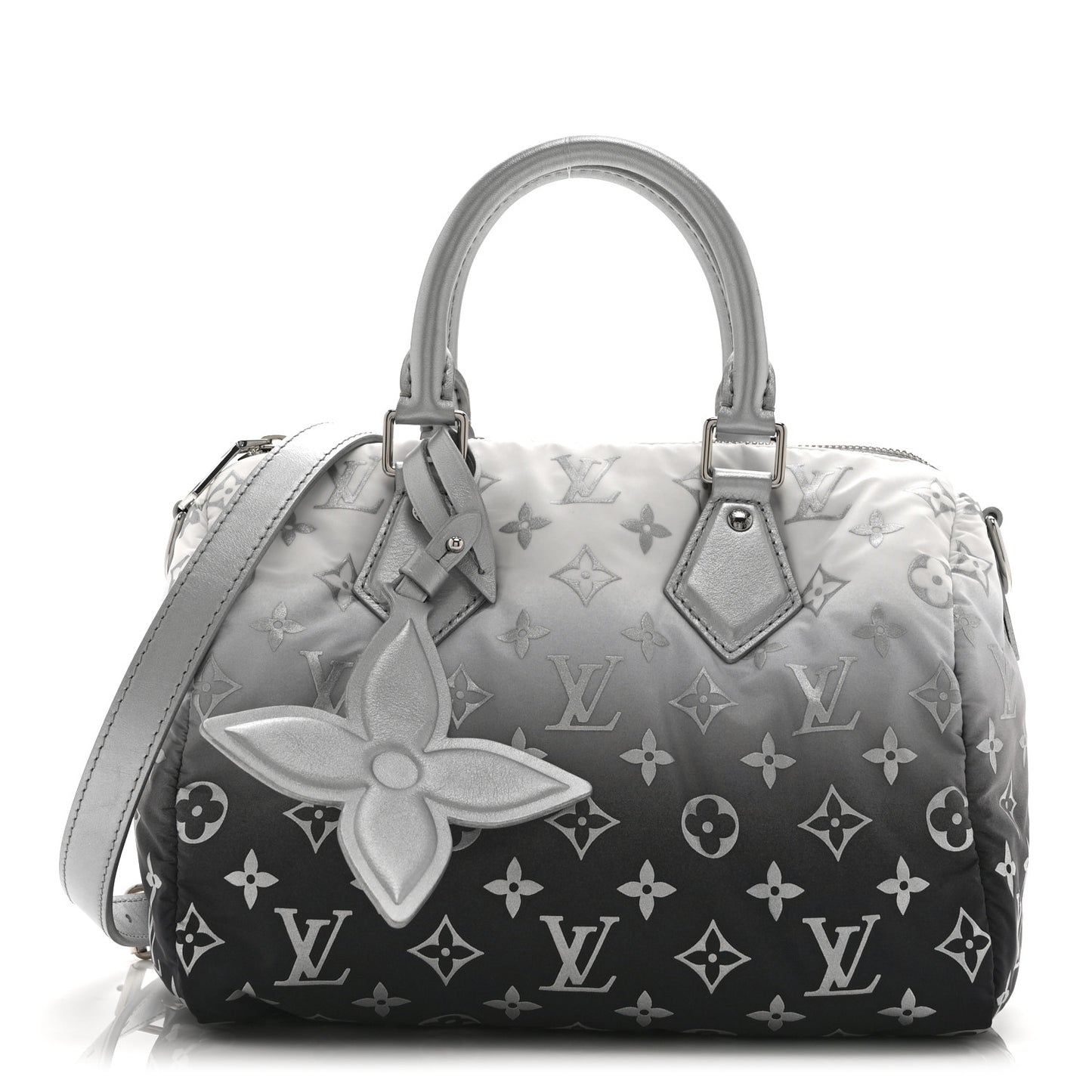 Nylon Monogram Gradient LV Snow Speedy Bandouliere 25 Frost