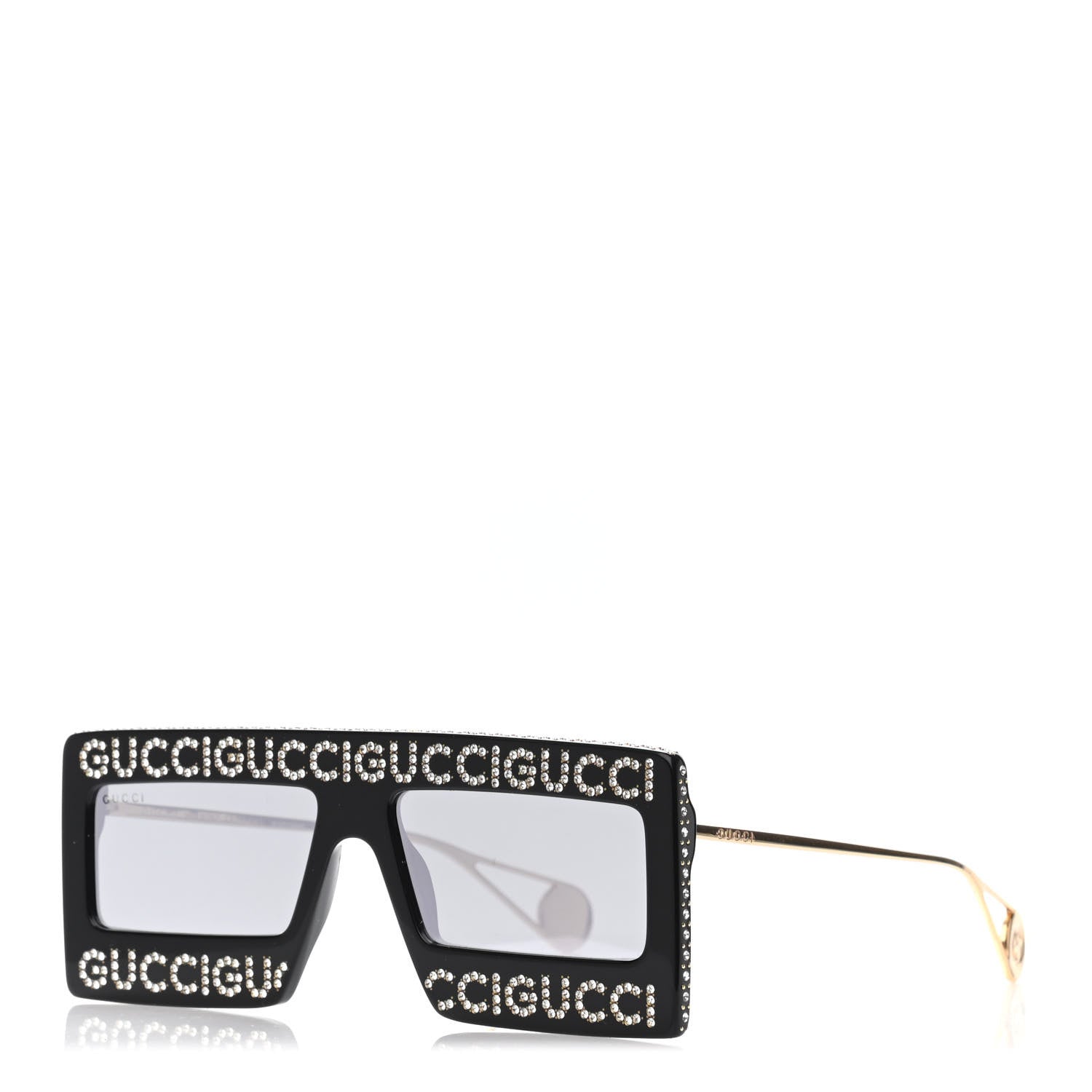 Gucci Acetate Crystal Mask-Frame Sunglasses GG0431S Black 1 of 4