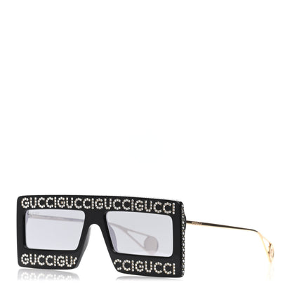 Gucci Acetate Crystal Mask-Frame Sunglasses GG0431S Black 1 of 4