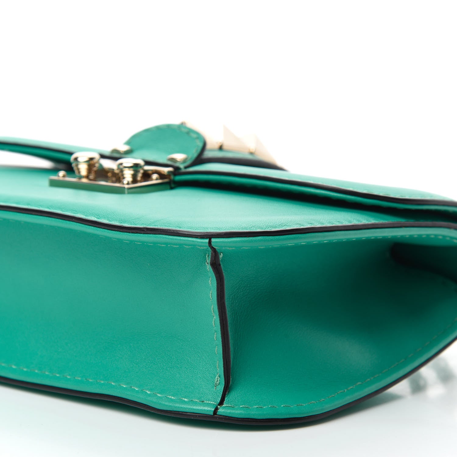 Valentino Garavani Vitello Small Glam Lock Rockstud Flap Opaline Green 7 of 11