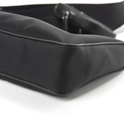 Prada Tessuto Nylon Saffiano Pocket Zippered Shoulder Bag Black 7 of 10