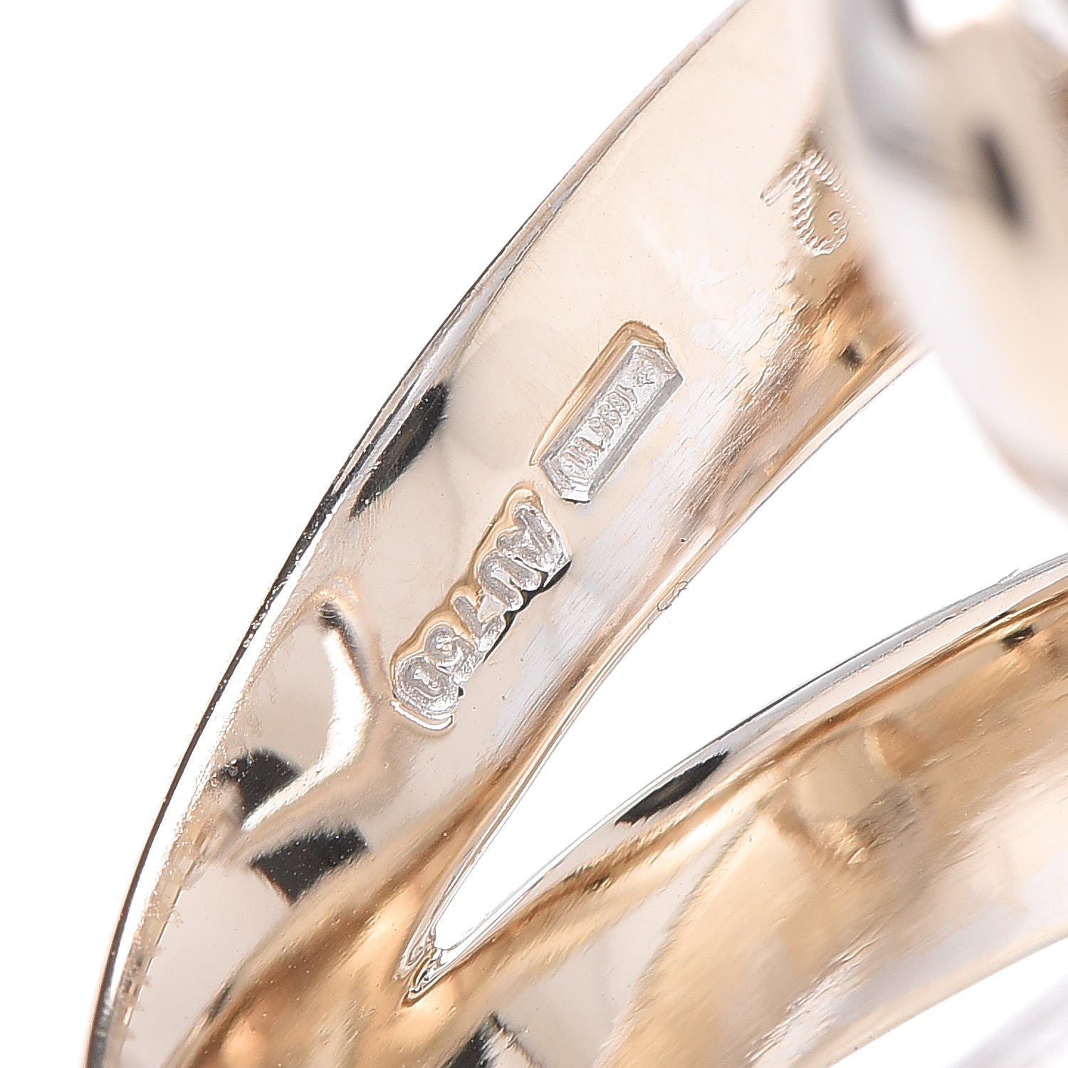 Gucci 18K White Gold Diamond Pave Horsebit Ring 52 6 6 of 7