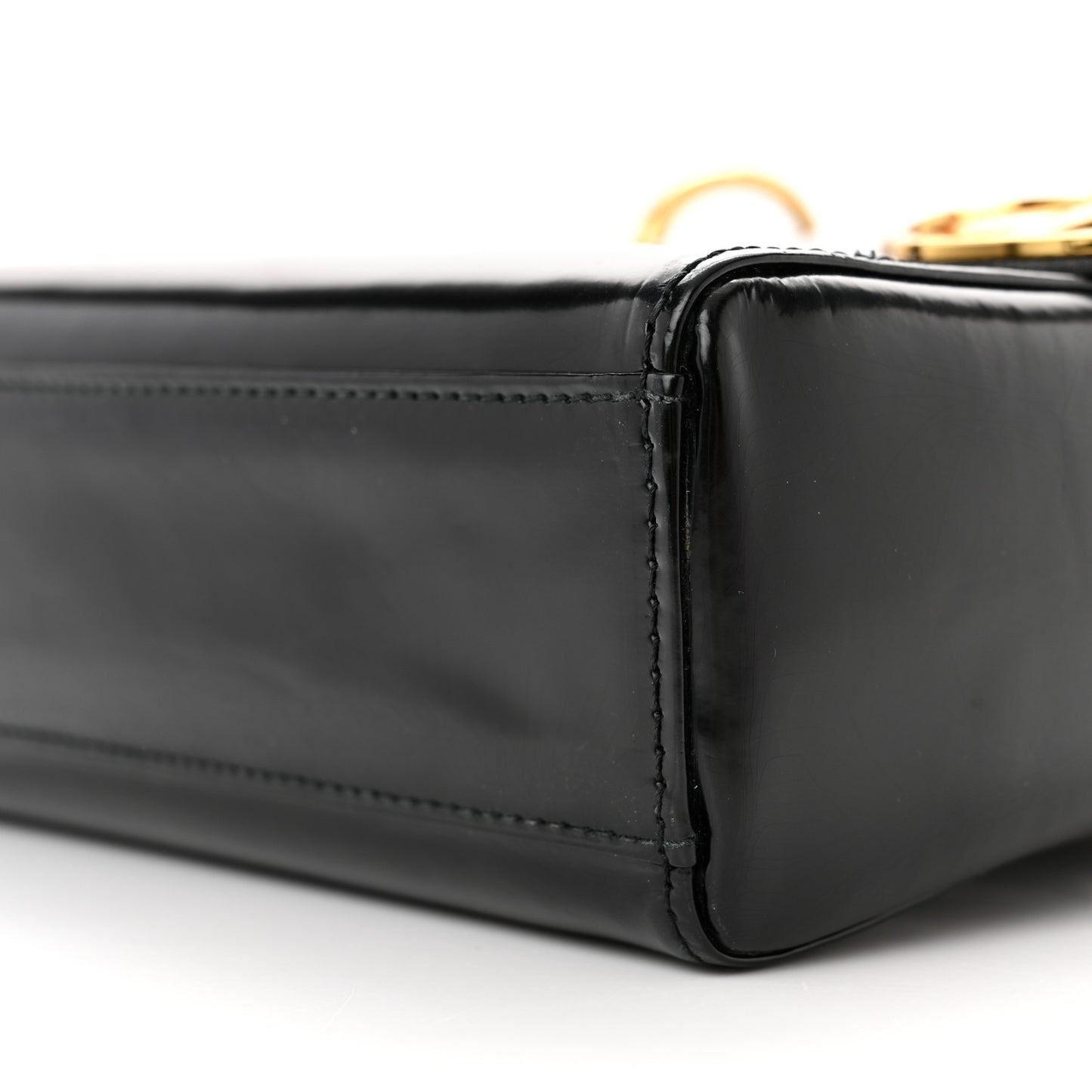 Glazed Calfskin Mini Lady Dior Black
