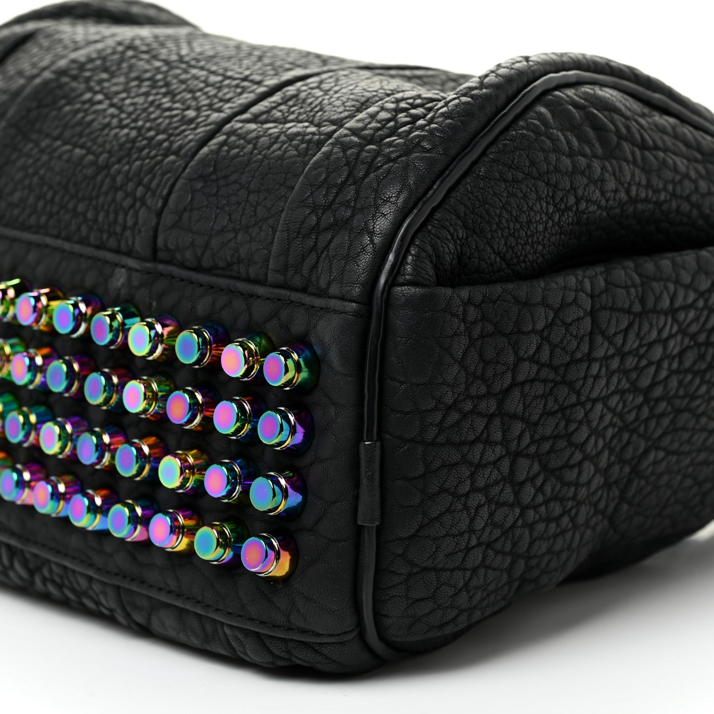 Pebbled Lambskin Rockie Black Iridescent Hardware